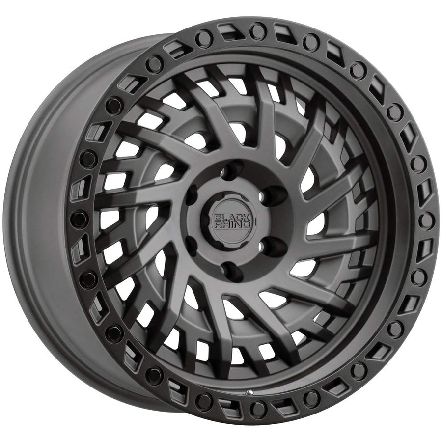 SHREDDER Black Rhino Hard Alloys 17X9, 6X5.5, 5, 0mm MATTE GUNMETAL W/ BLACK RING - 1790SHD006140G12