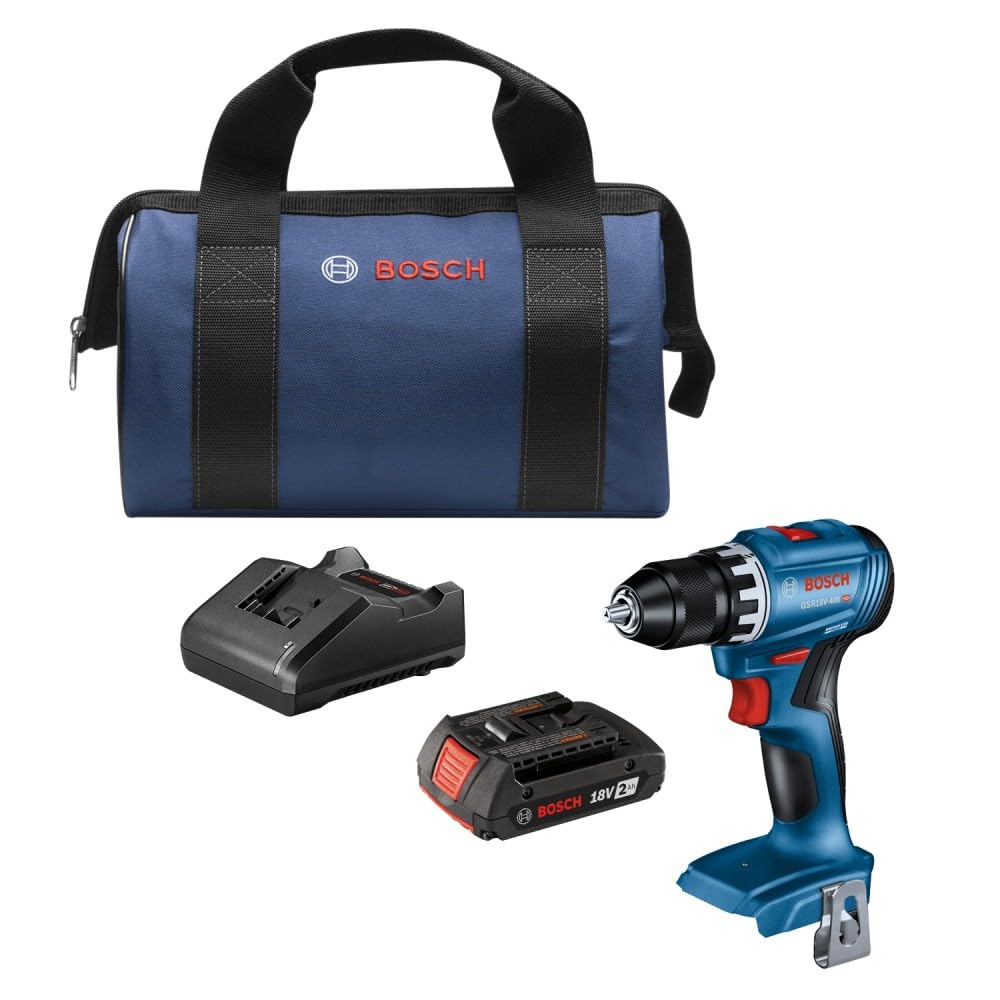 GSR18V-400B12 Bosch 18V Compact Brushless 1/2 In. Drill/Driver Kit with (1) 2 Ah Standard Battery