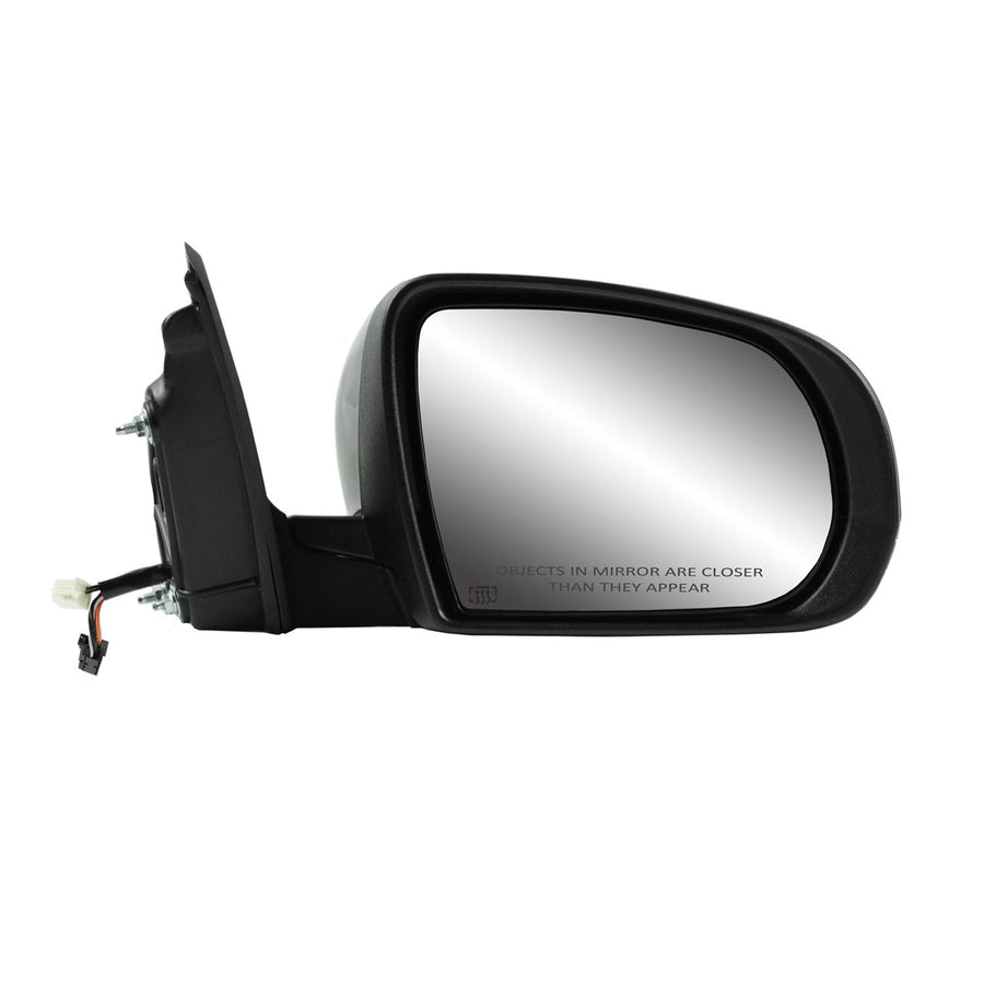 Passenger Side Fit Mirror for Jeep Cherokee, Code GUU, Textured Black w/PTM Cover, w/Turn Signal, Puddle lamp, Foldaway, w/o Memory, w/o Blind spot Detection System, Heated Power (60225C)