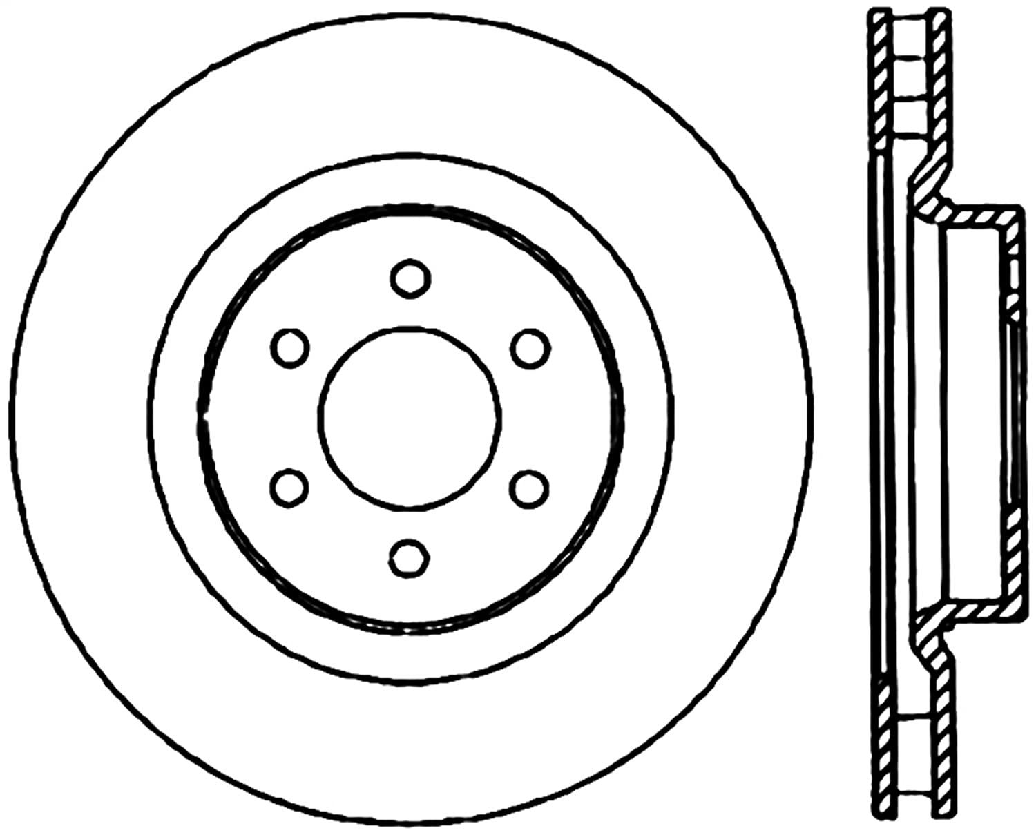 StopTech Sport 128.63036R Cross Drilled Brake Rotor; Front Right