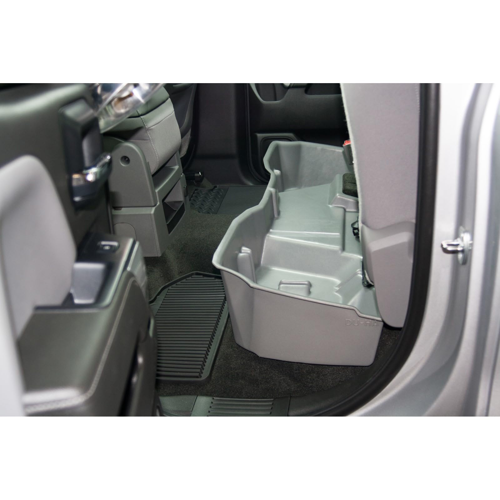 Under Seat Storage DuHa 10306 fits 2014-2019 Chevy Silverado/GMC Sierra Double Cab Classic Style Body | Tan Heavy-Duty Back Seat Organizer | Includes Dividers
