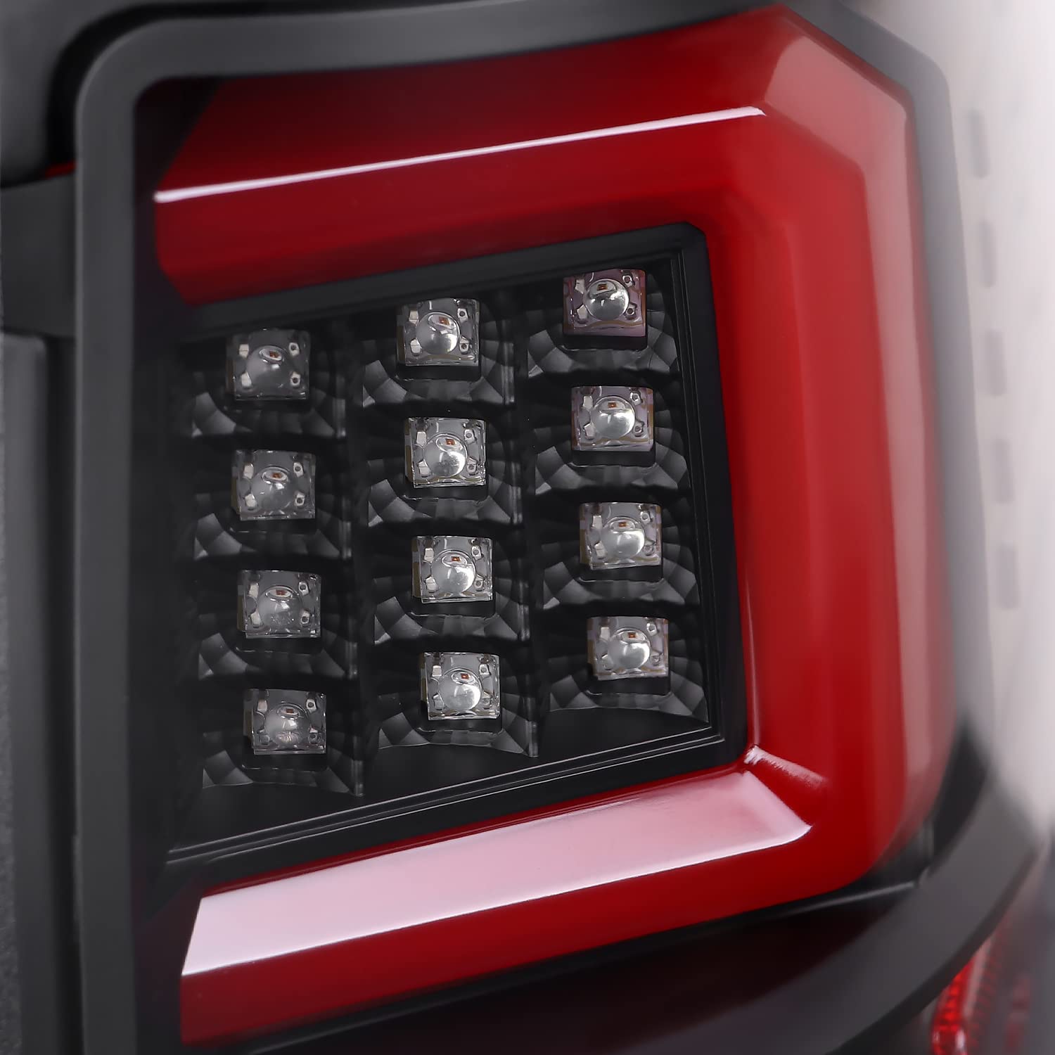 Spec-D Tuning Tail Lights Black w/Red LED Bar Compatible with 2009-2014 Ford F150, Left + Right Pair Assembly
