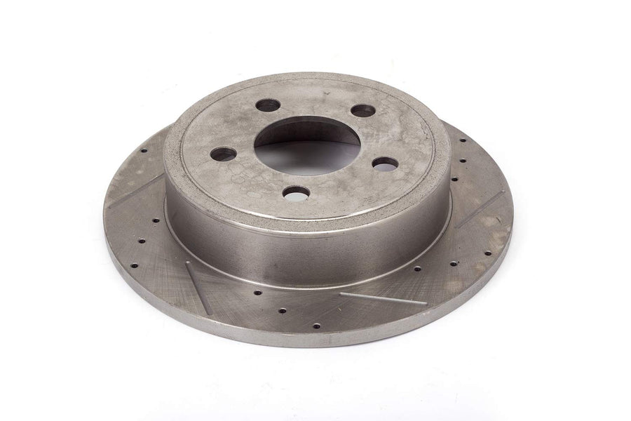 Brake Rotor Kit Alloy USA 11352, Rear, Drilled/Slotted; 02-07 Wrangler TJ/Liberty KJ