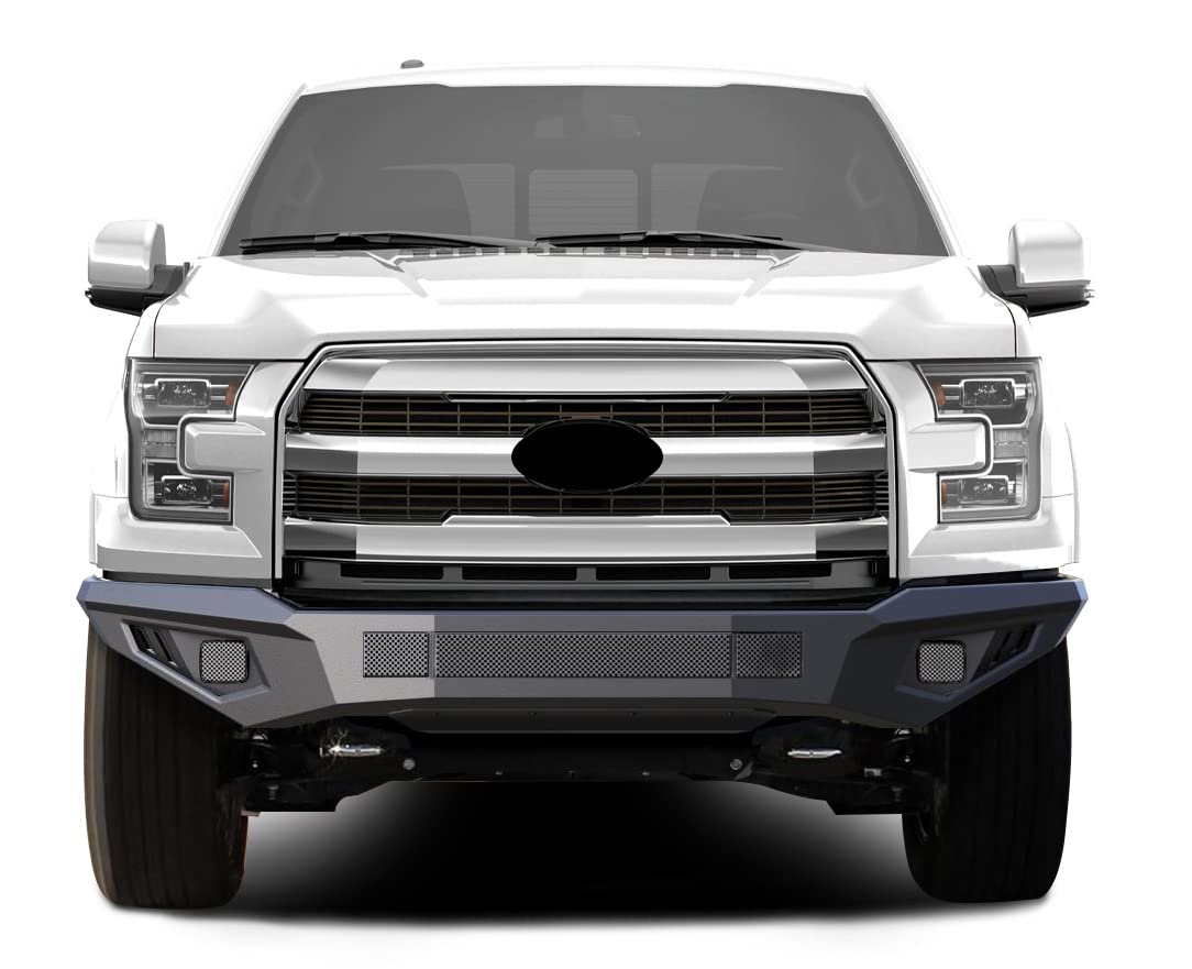 Armour II Heavy Duty Black Horse Front Bumper Matte Black Compatible with 2015-2017 Ford F-150-AFB-F117-BU