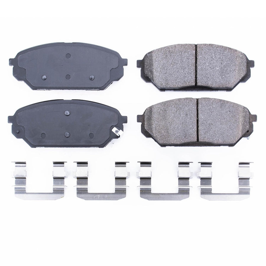 Power Stop Brake Kit Front For Hyundai Veracruz 2007-12 - Ceramic Brake Pads With Installation Hardware, 17-1301