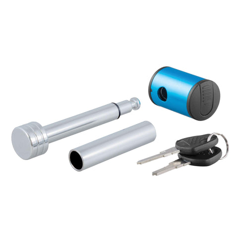 CURT Right-Angle Trailer Hitch Lock, 1/2-Inch Pin Diameter, 5/8-Inch Adapter, Fits 1-1/4 or 2-Inch Receiver