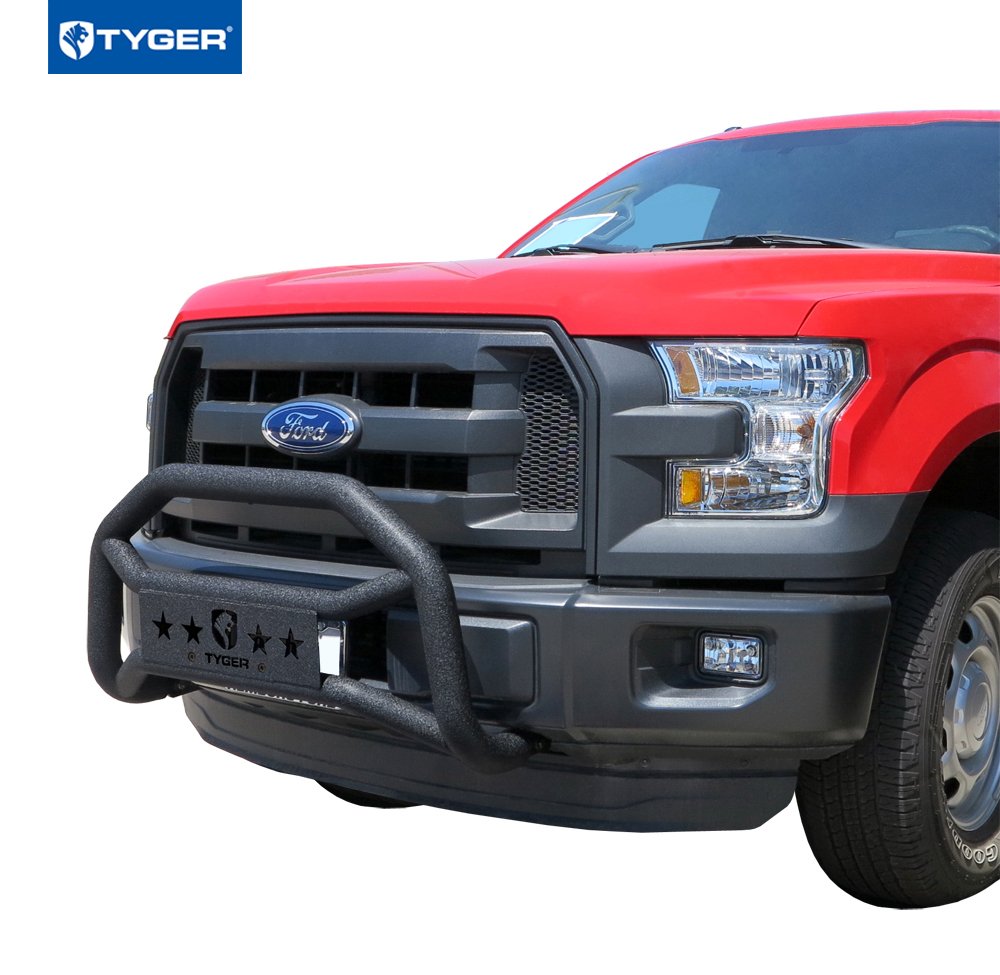 Tyger Auto TG-GD6F60098 Bumper Guard Front Compatible with 2004-2024 Ford F150 (Exclude Heritage, Raptor, 20-22 Diesel, 22-24 Lightning EV) | Textured Black | Light Mount | Bull Bar