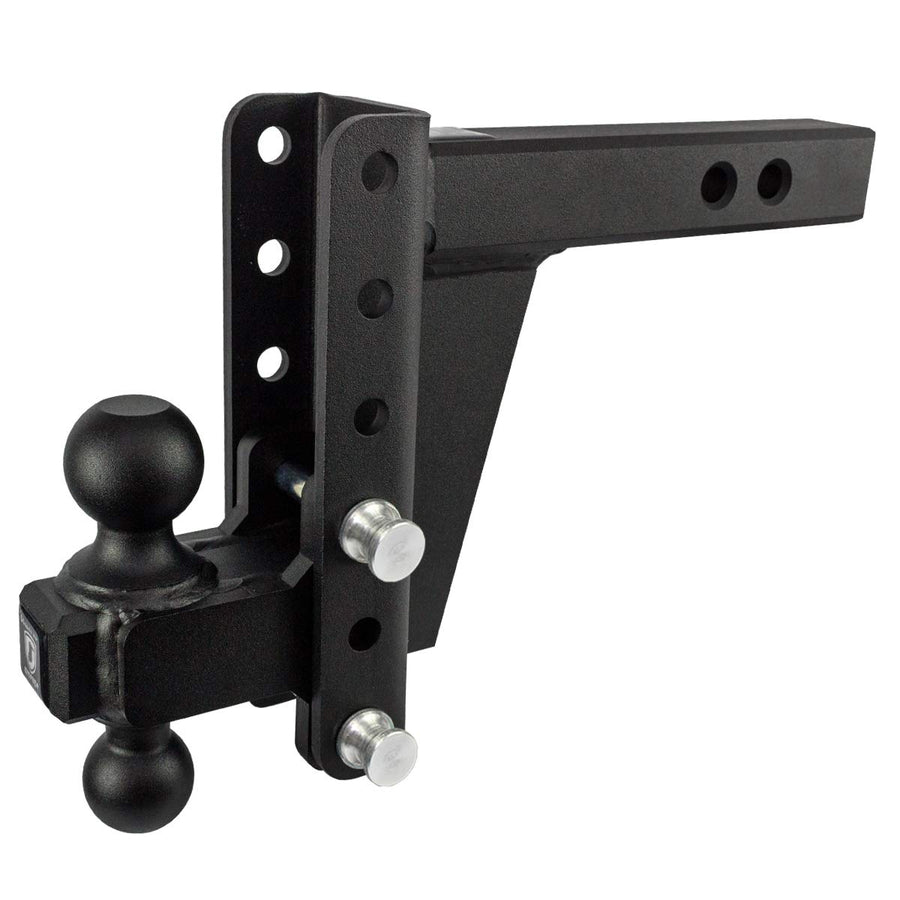 2.0" BulletProof Hitches Adjustable Heavy Duty Trailer Hitch (22,000 lb. Rating) - 6" Drop/Rise Trailer Hitch with 2" & 2-5/16" Dual Ball - Powder Coat, Solid Steel, Corrosion-Resistant