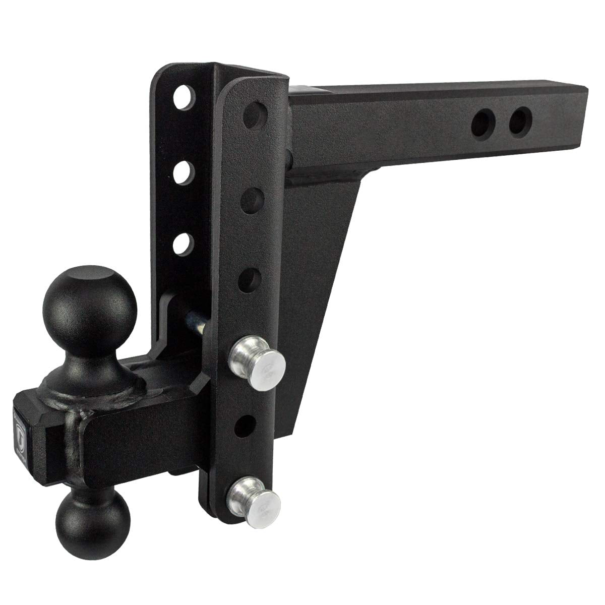 2.0" BulletProof Hitches Adjustable Heavy Duty Trailer Hitch (22,000 lb. Rating) - 6" Drop/Rise Trailer Hitch with 2" & 2-5/16" Dual Ball - Powder Coat, Solid Steel, Corrosion-Resistant