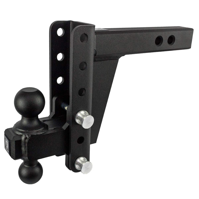 2.0" BulletProof Hitches Adjustable Heavy Duty Trailer Hitch (22,000 lb. Rating) - 6" Drop/Rise Trailer Hitch with 2" & 2-5/16" Dual Ball - Powder Coat, Solid Steel, Corrosion-Resistant