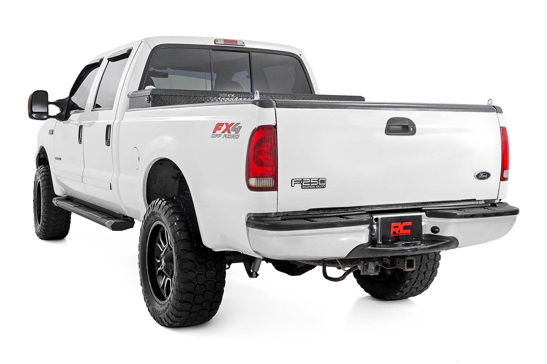 Rough Country Aluminum HD2 Running Boards for Ford F-250/F-350 Super Duty (1999-2016) Crew Cab - 5" Wide Non-Slip Step, Easy Bolt-on Install