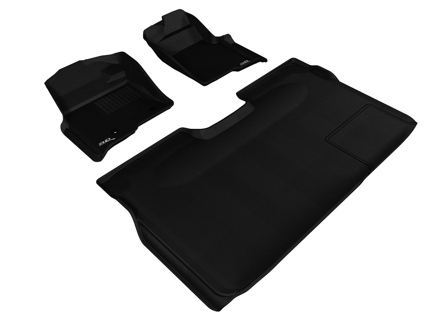 Complete Set 3D MAXpider - L1FR07201509 Custom Fit All-Weather Floor Mat for Select Ford F-150 Models - Kagu Rubber (Black)