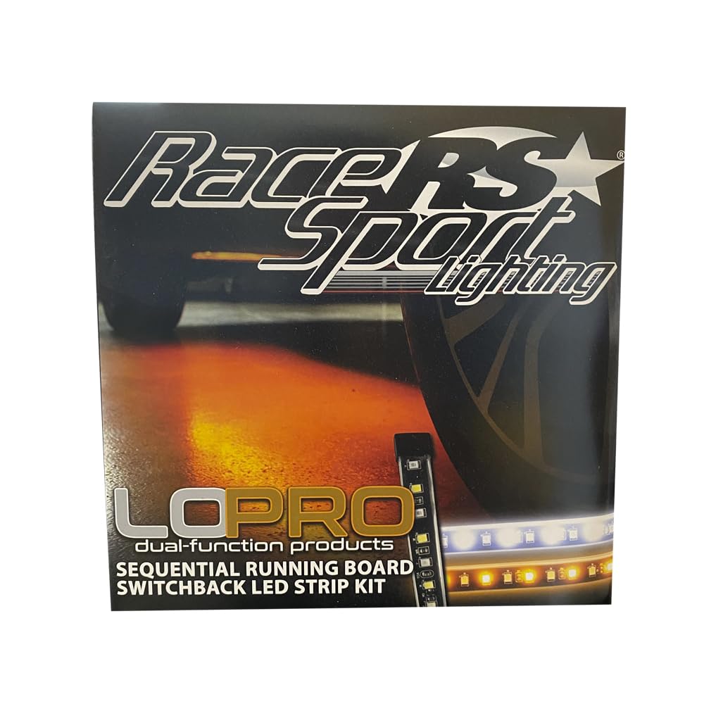 Race Sport Lighting LoPRO RSSBKIT60 60in Sidekick Sequential Running Board LED Strip Kit (White-Amber)