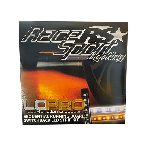 Race Sport Lighting LoPRO RSSBKIT60 60in Sidekick Sequential Running Board LED Strip Kit (White-Amber)