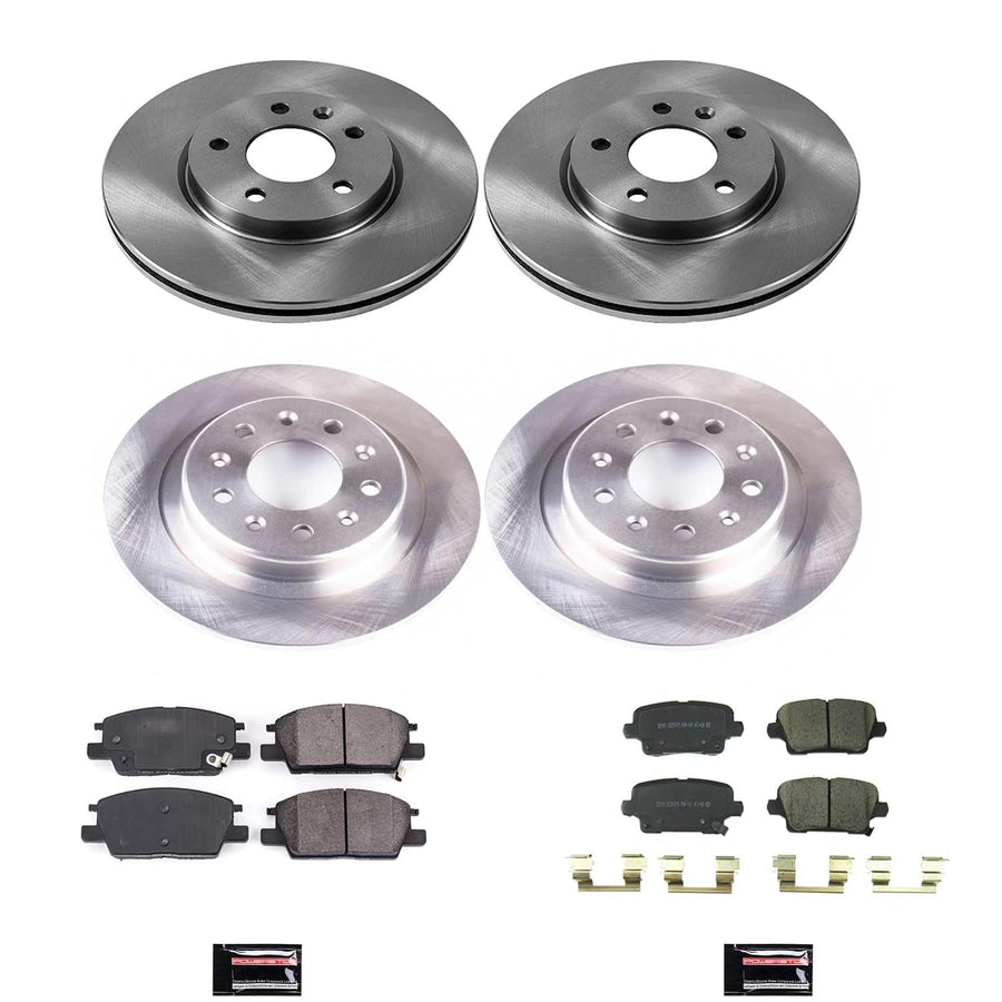 Power Stop KOE8689 Front and Rear Brake Kit-OE Brake Rotors & Ceramic Brake Pads For Buick Regal Sportback 2019-2020 [Model Specific]