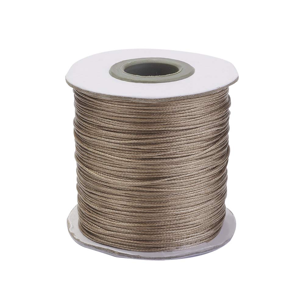 Waxed Cord JEWELEADER 185 Yards Polyester, Waxed Polyester Thread 0.5mm Round Rattail Waxed Beading String Cord for Jewelry Bracelet Making Macrame Crafting DIY Leather - Burly Wood