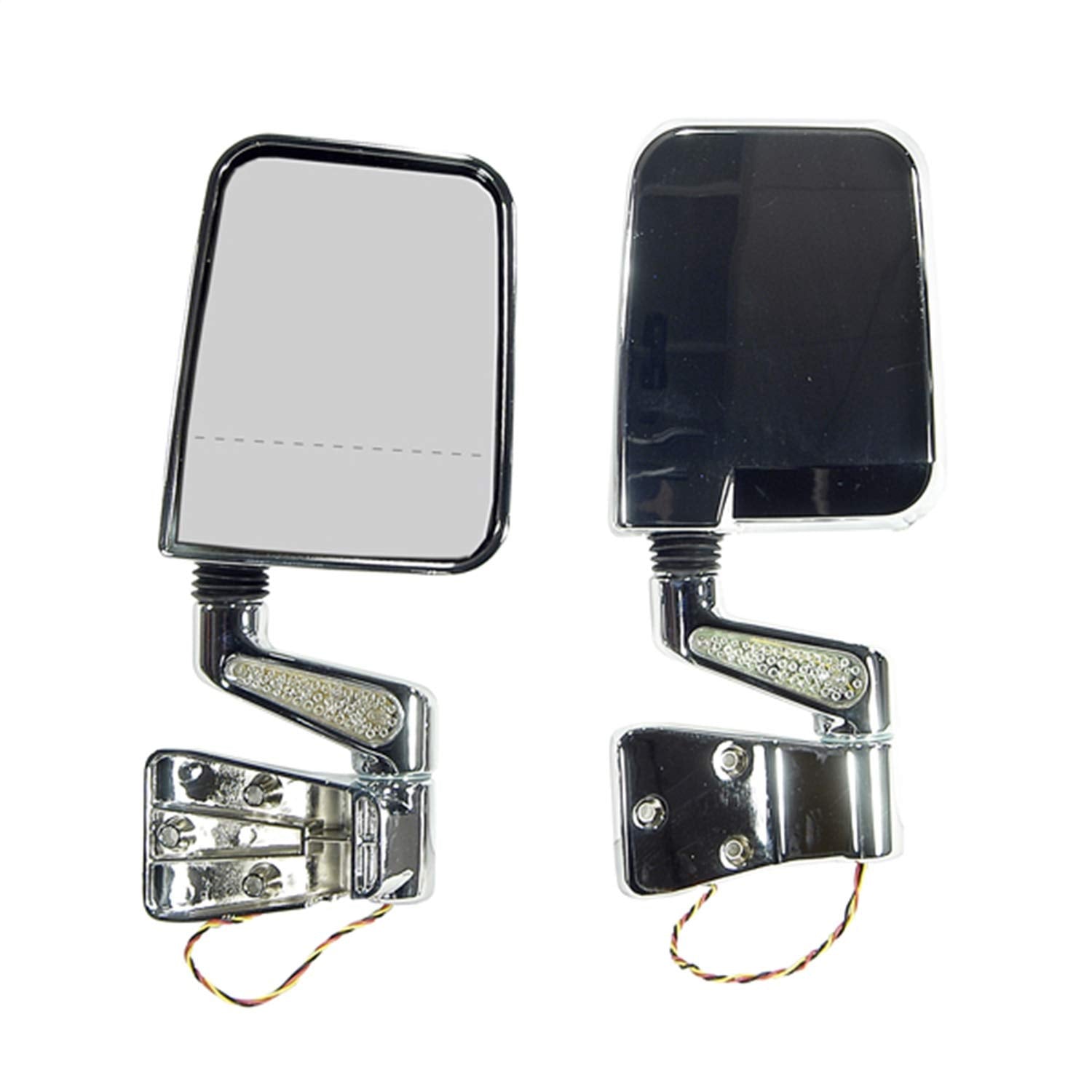 Door Mirror Kit, LED Turn Signal, Dual Focus, Chrome | Rugged Ridge | 11016.02 | Fits 1987-2002 Jeep Wrangler YJ/TJ