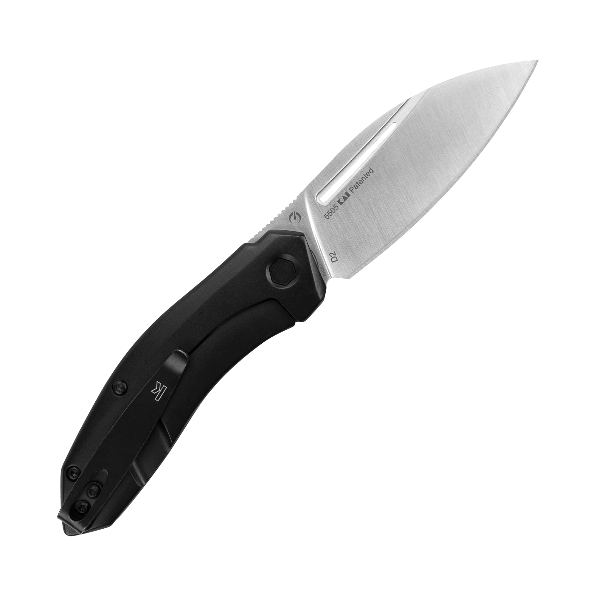 Kershaw Leaf Blade Turismo Pocket Knife 2.9 inch Blade, Assisted Opening Frame Lock, 5505, Black, 2.8 Ounce