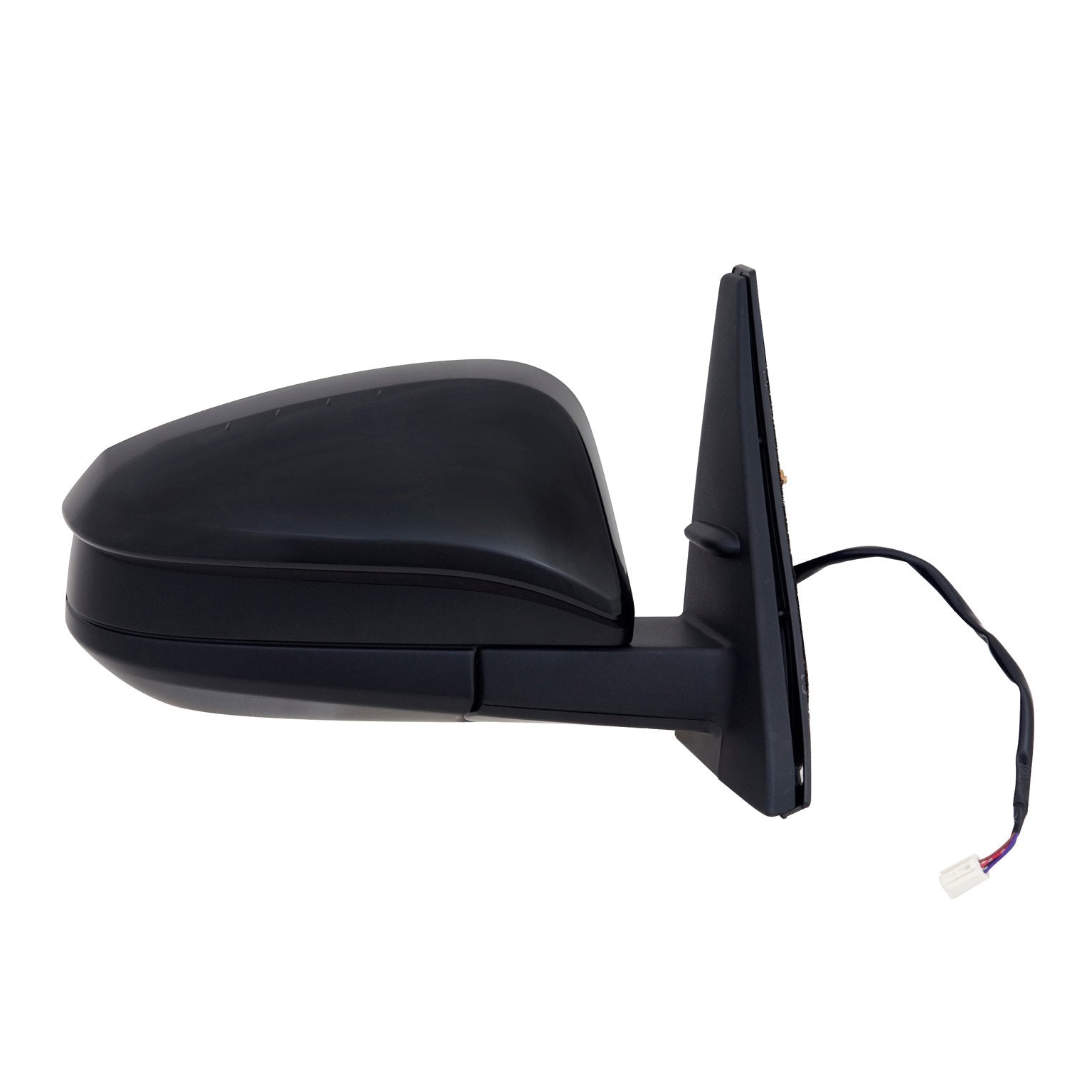 Mirror Passenger Side for Toyota 4 Runner, Textured Black w/PTM Cover, Foldaway, w/o Puddle lamp, Heated Power