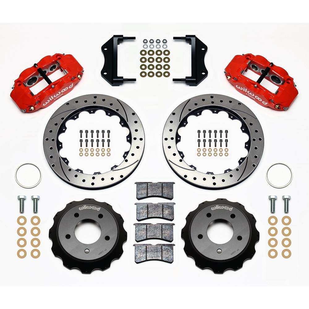 140-11918-DR WILWOOD FNSL6R Front Hat Kit,12.88",Drilled, Red 84-87 Corvette C4