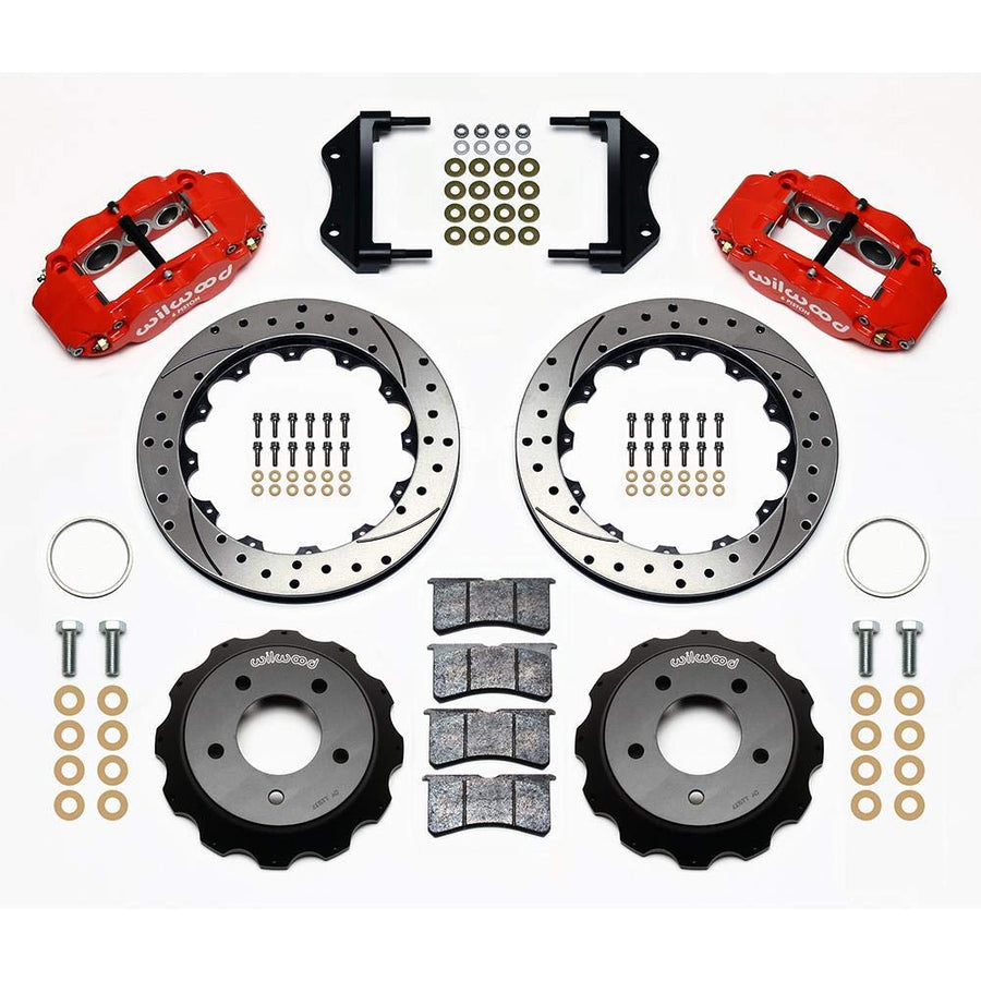 140-11918-DR WILWOOD FNSL6R Front Hat Kit,12.88",Drilled, Red 84-87 Corvette C4