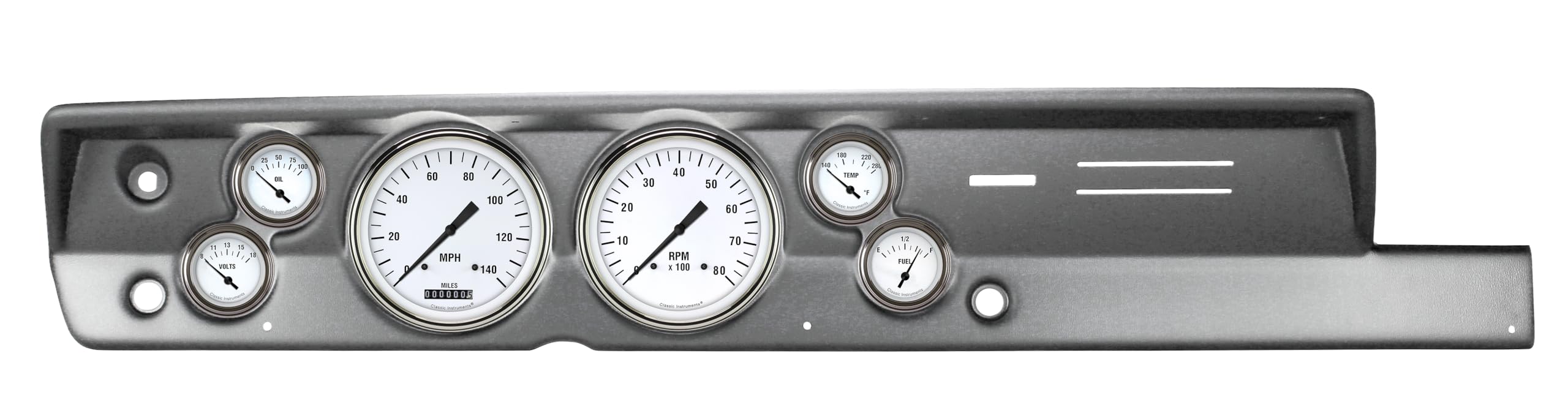 Classic Instruments 6 Gauge Set White Hot Direct Fit Compatible with 1967-1969 Barracuda