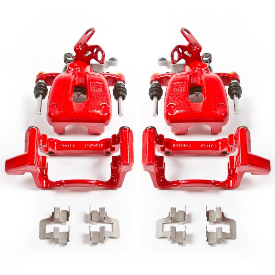 Power Stop Pair of High-Temp Red Powder Coated Rear Calipers For Audi A3, Audi A3 Quattro, VW Eos, VW G, VW Golf, VW Jetta, VW Rabbit [Model Specific]