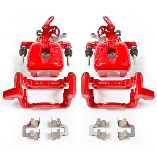 Power Stop Pair of High-Temp Red Powder Coated Rear Calipers For Audi A3, Audi A3 Quattro, VW Eos, VW G, VW Golf, VW Jetta, VW Rabbit [Model Specific]