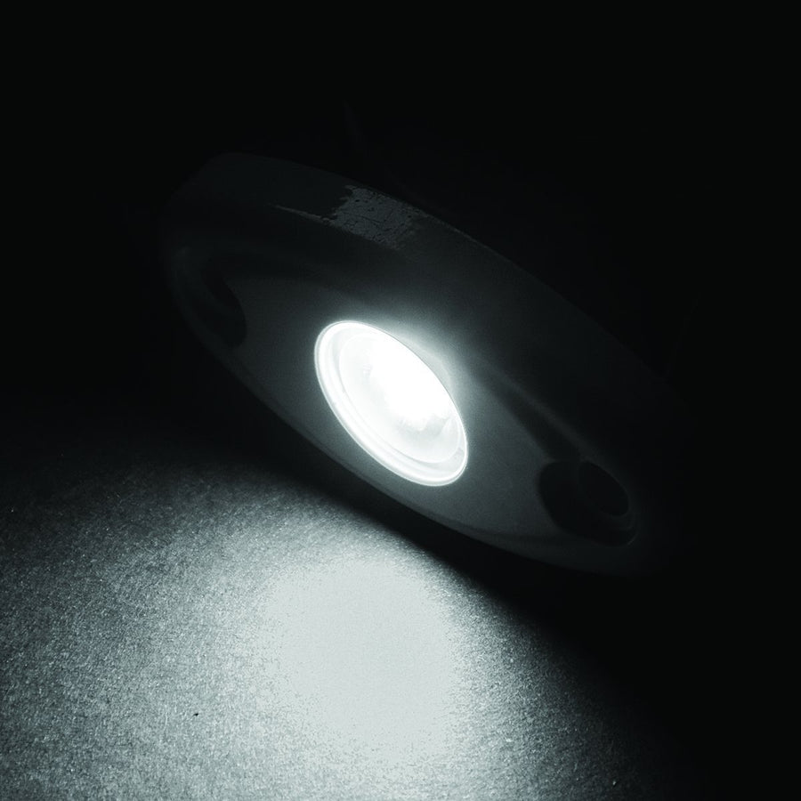 T-H Marine Oval High Intensity LED | Boat Courtesy/Rock Light for Overhead Deck Lighting or Trailer Lights | Black Housing - White LED