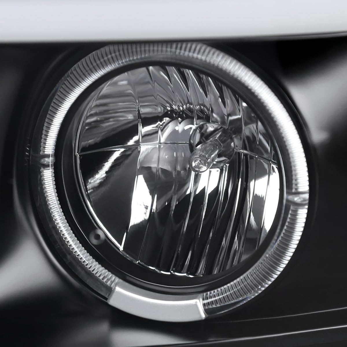 Black LED Dual Halo Projector Headlights SPEC-D TUNING Compatible with 2007-2013 Chevy Silverado 1500, 2007-2014 Silverado 2500 3500, Left + Right Pair Headlamps Assembly