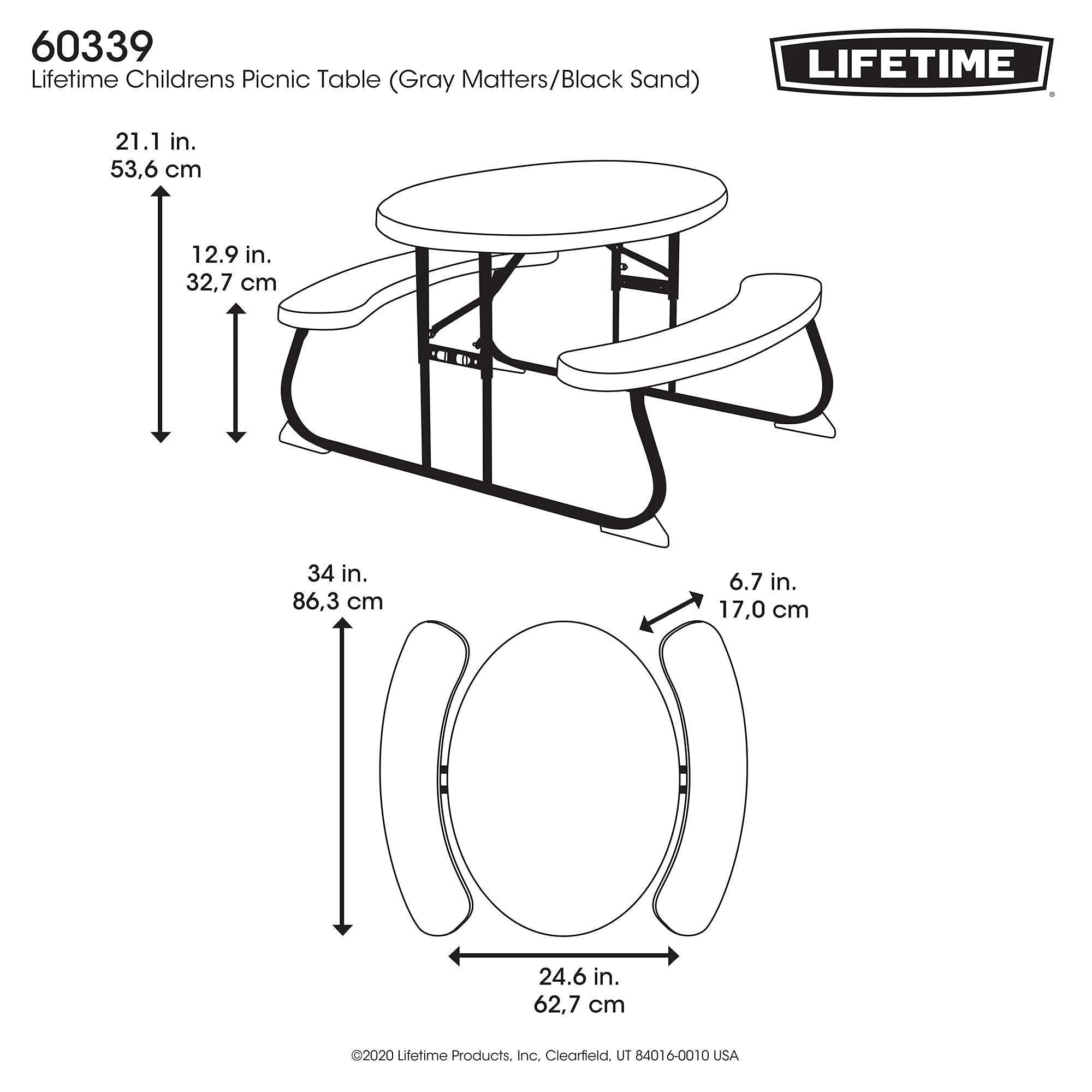 Kids Picnic Table LIFETIME 60339, Gray