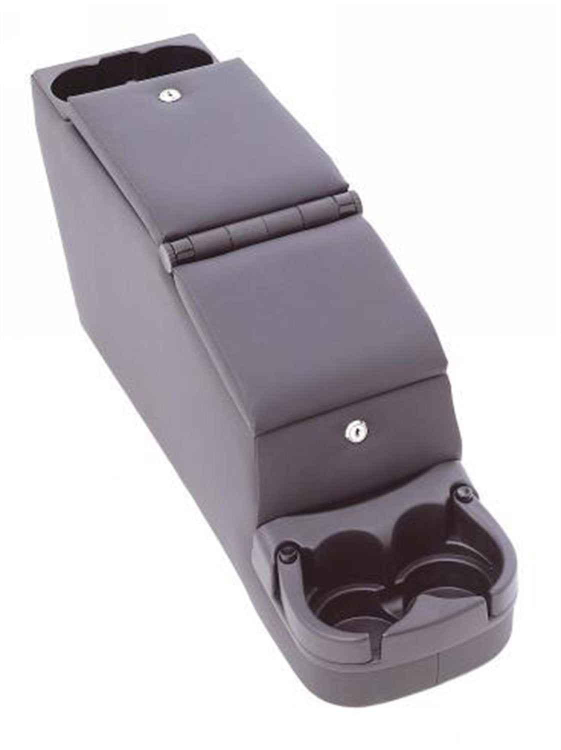 Locking Center Console RAMPAGE PRODUCTS for Jeep CJ/Wrangler YJ | Grey Denim | 31611 | Fits 1976-1983 Jeep CJ5 / 1976-1986 Jeep CJ7