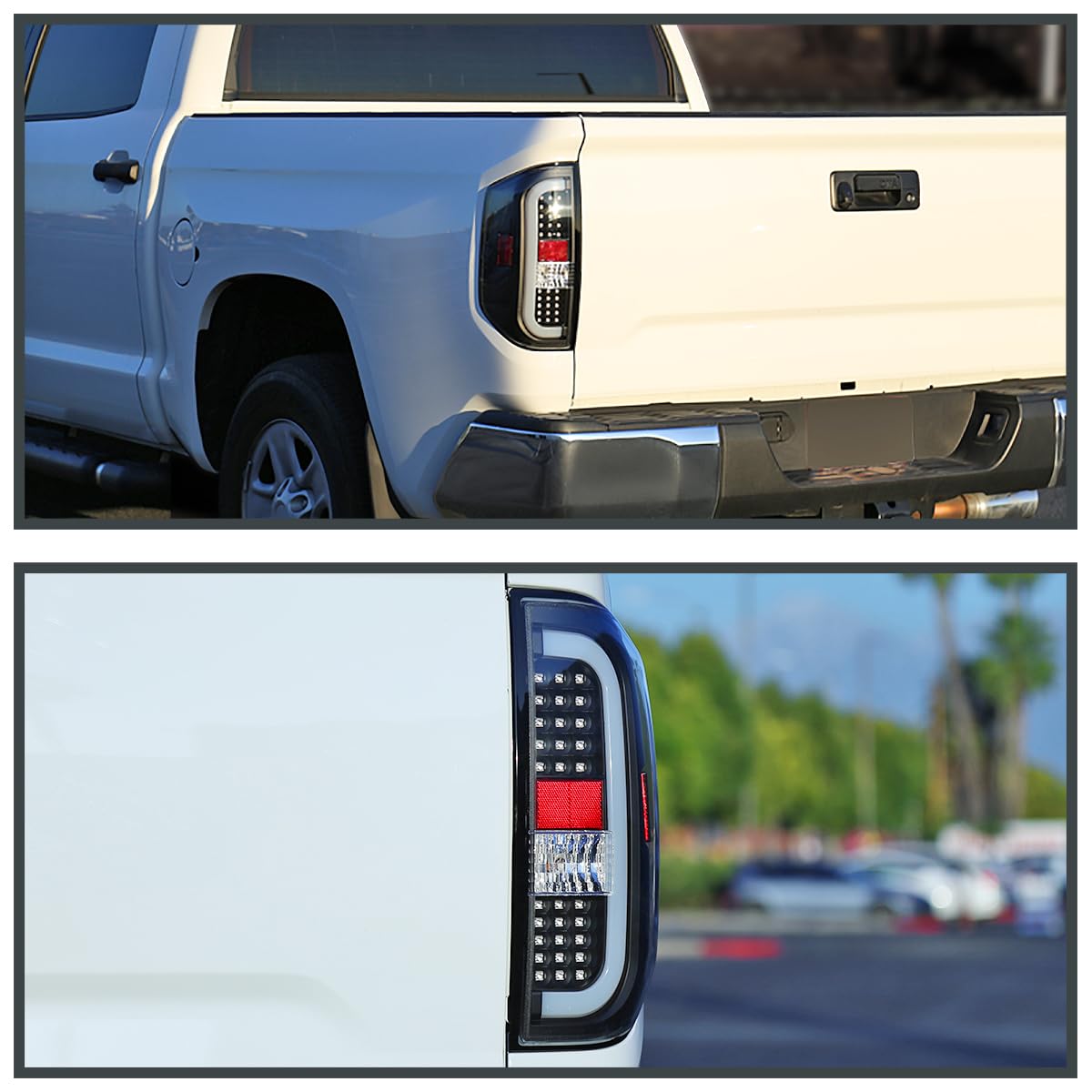 Black LED Sequential Tail Lights SPEC-D TUNING Compatible with 2014-2021 Toyota Tundra, Left + Right Pair Assembly