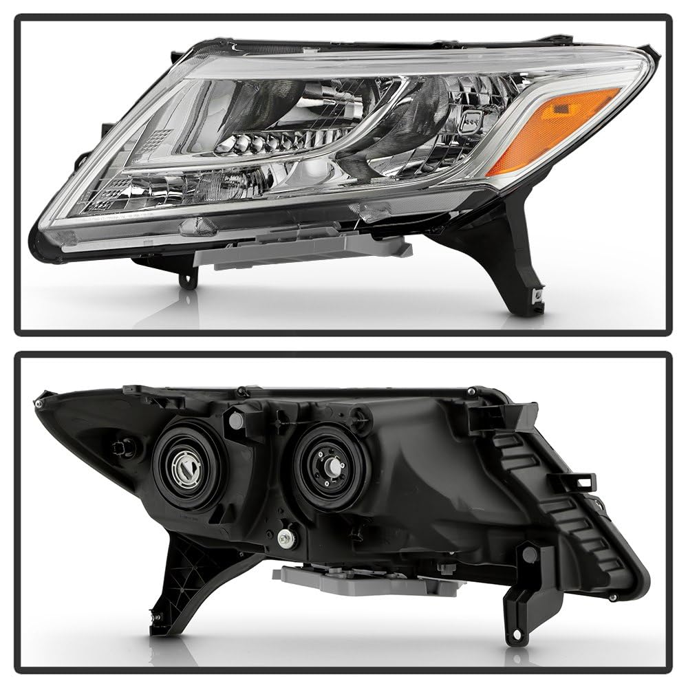 Nissan Pathfinder 13-16 Spyder (OE) OEM Style Headlights - Low Beam-H11(Not Included) ; High Beam-HB3(Not Included) ; Signal-7440NA(Included) - All Chrome