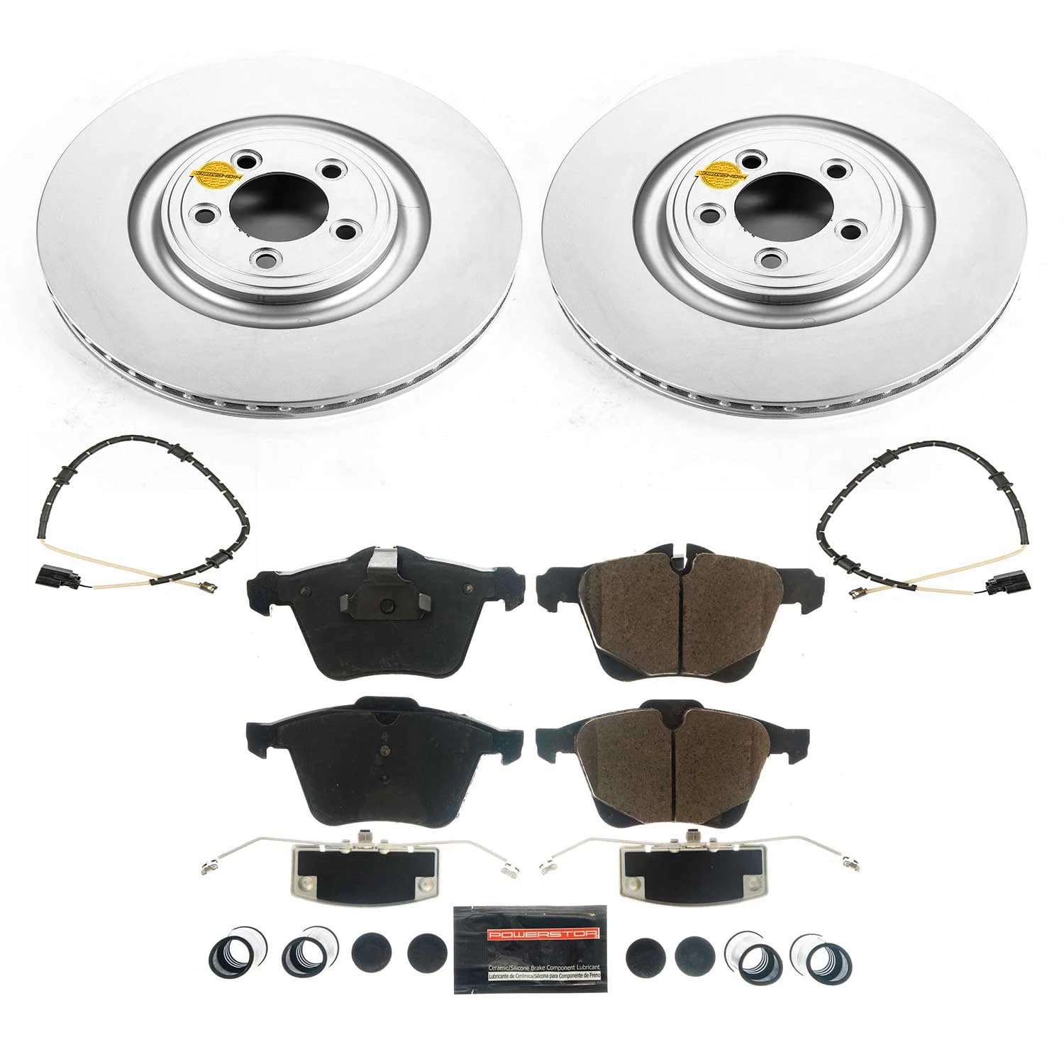 Power Stop Z17 CRK7675 Front Coated Rotor Kit-Coated Brake Rotors, Ceramic Brake Pads
