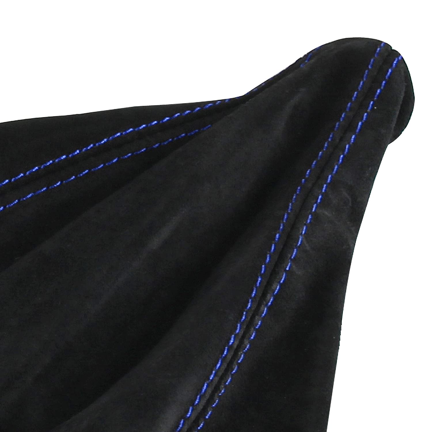 5 Sp Suede Leather SPEC-D TUNING Manual Shift Boot Cover W/Blue Stitch Trim Compatible with Honda Civic, Acura Integra