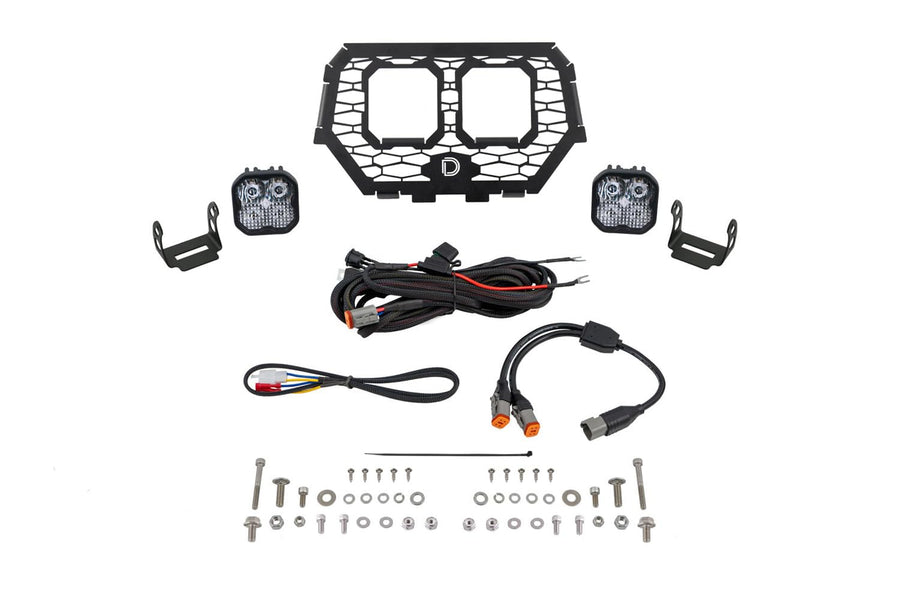 Stage Series Diode Dynamics LED Grille Kit compatible with Polaris RZR XP 2014-2023, White Combo Pro