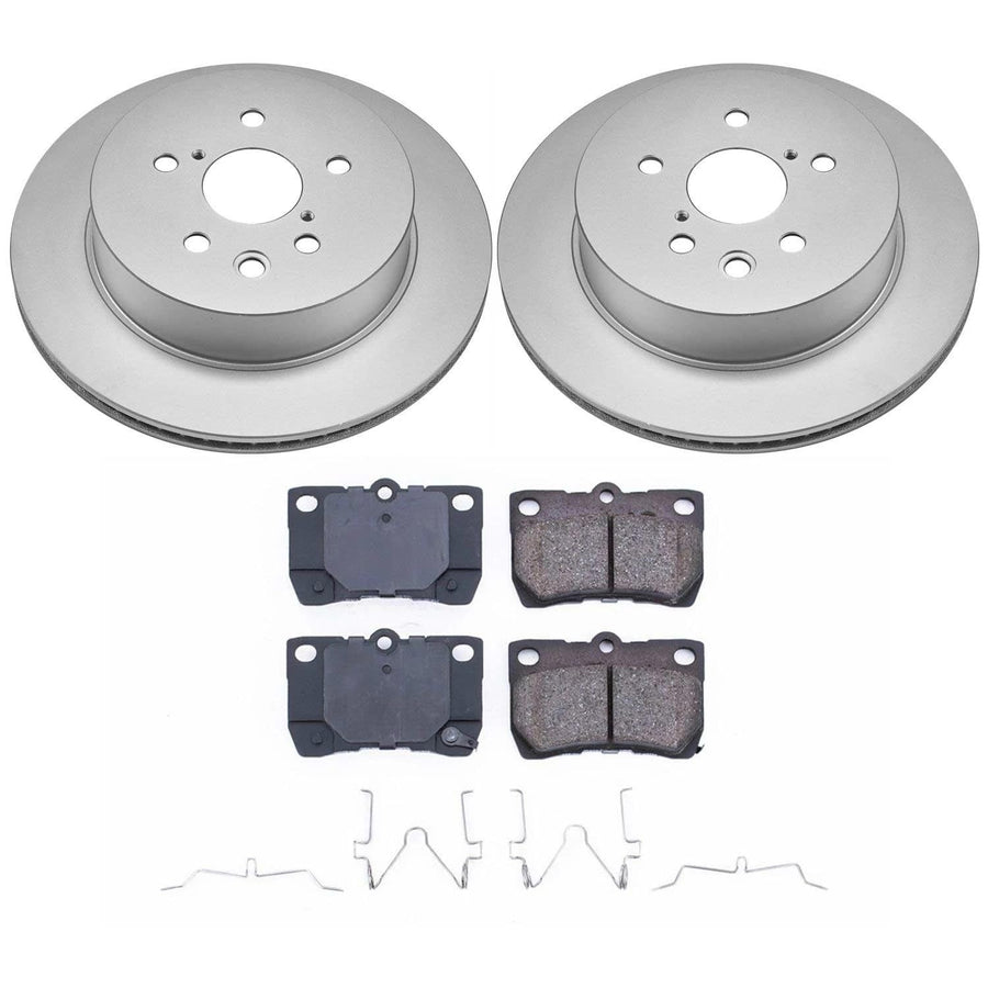Power Stop CRK2977 Brake Rotor & Coated Ceramic Brake Pads- rear For Lexus GS, Lexus GS350, Lexus GS430, Lexus GS450h, Lexus GS460, Lexus IS250, Lexus IS350 [Model Specific]