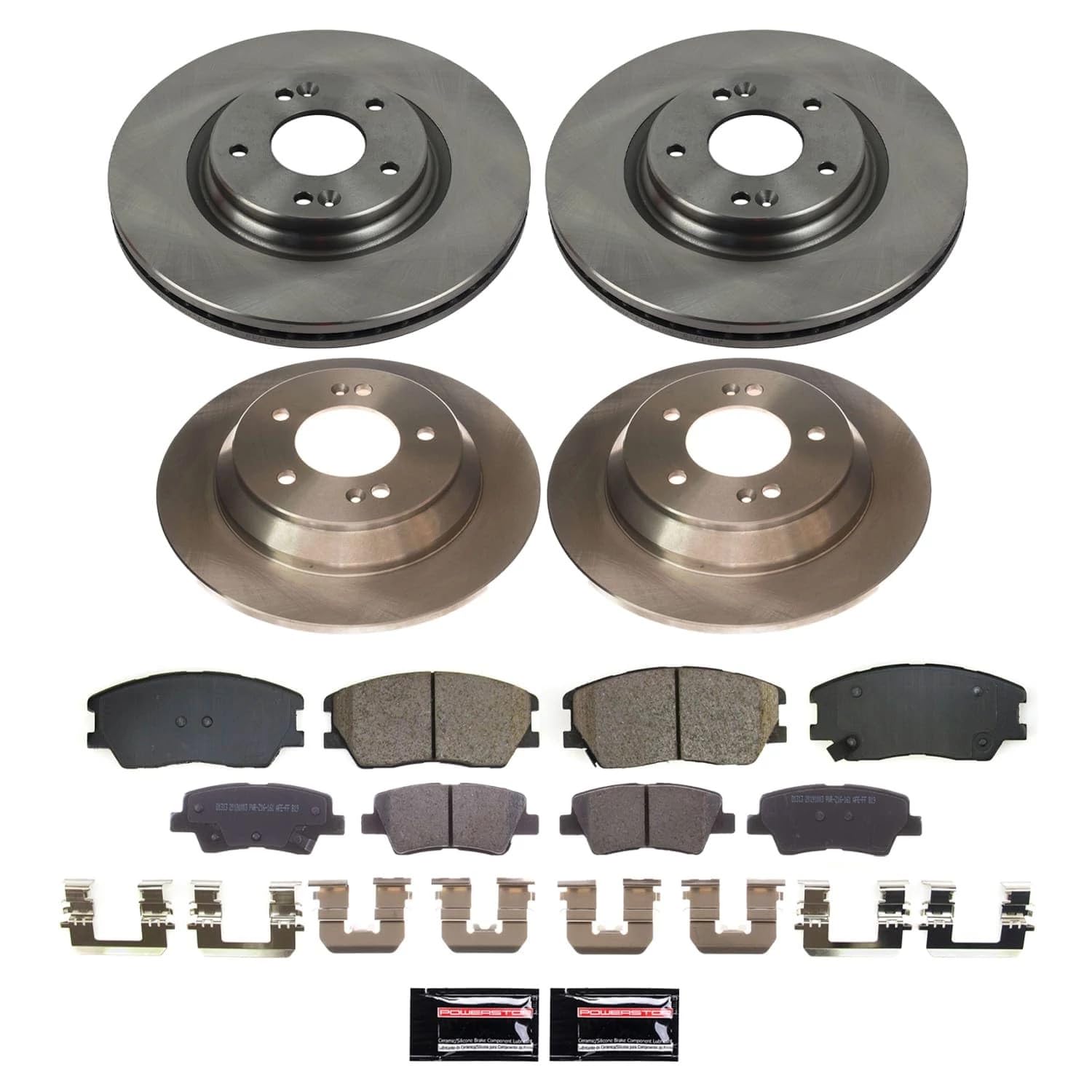 POWERSTOP Stock Replacement Front and Rear Brake Pads and Rotors Brake Kit Autospecialty For Kia Soul 2020-2021 [Vehicle Specific]