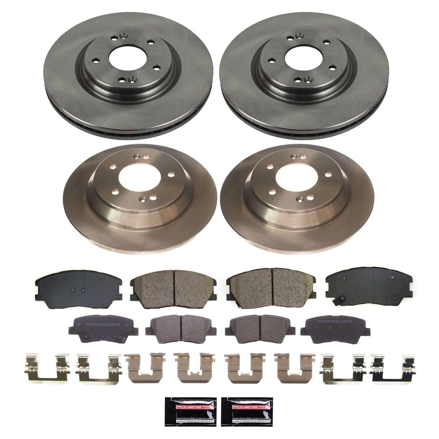 POWERSTOP Stock Replacement Front and Rear Brake Pads and Rotors Brake Kit Autospecialty For Kia Soul 2020-2021 [Vehicle Specific]