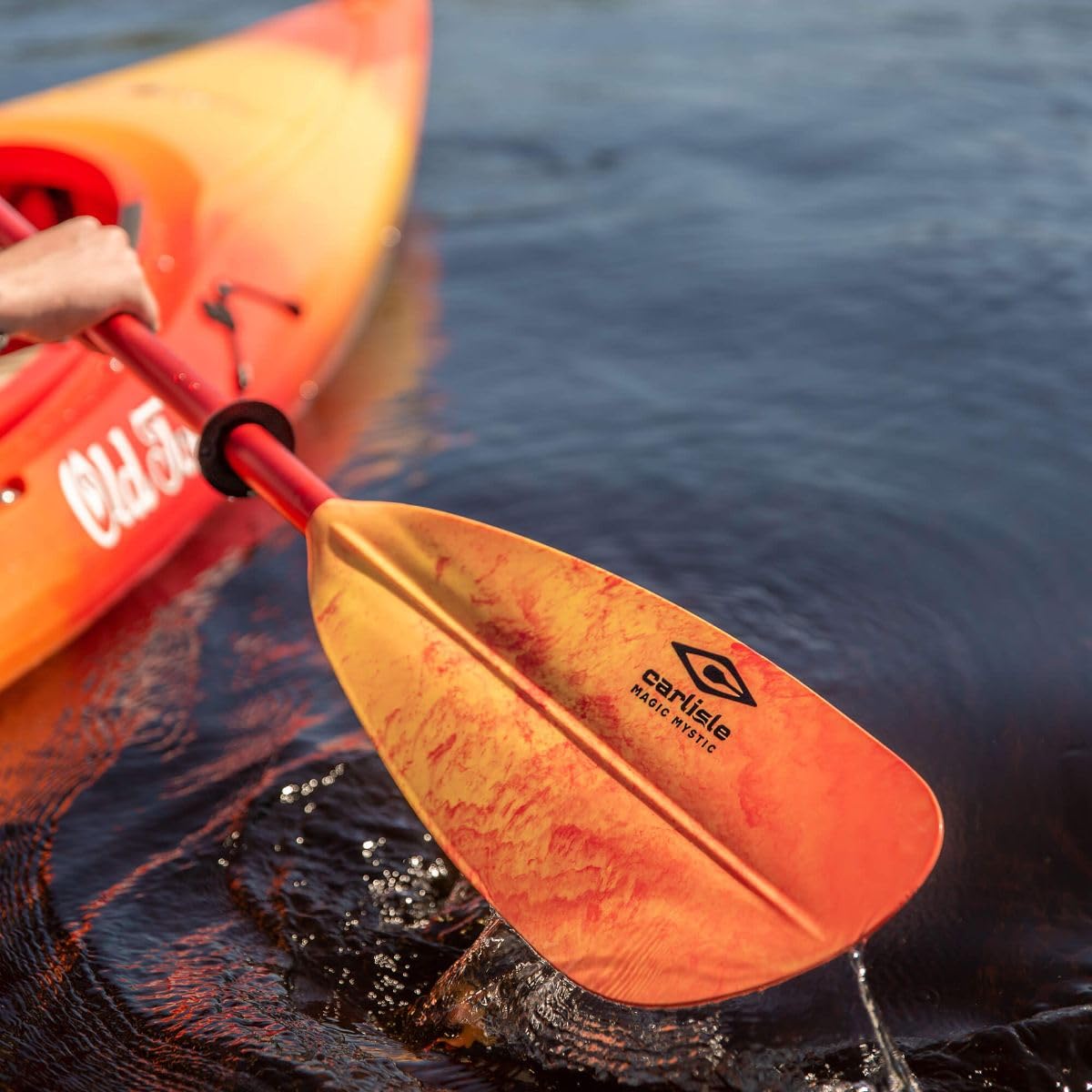 Magic Carlisle Mystic Kayak Paddle with Polypropylene Blades and Aluminum Shaft, 230cm - Sunrise