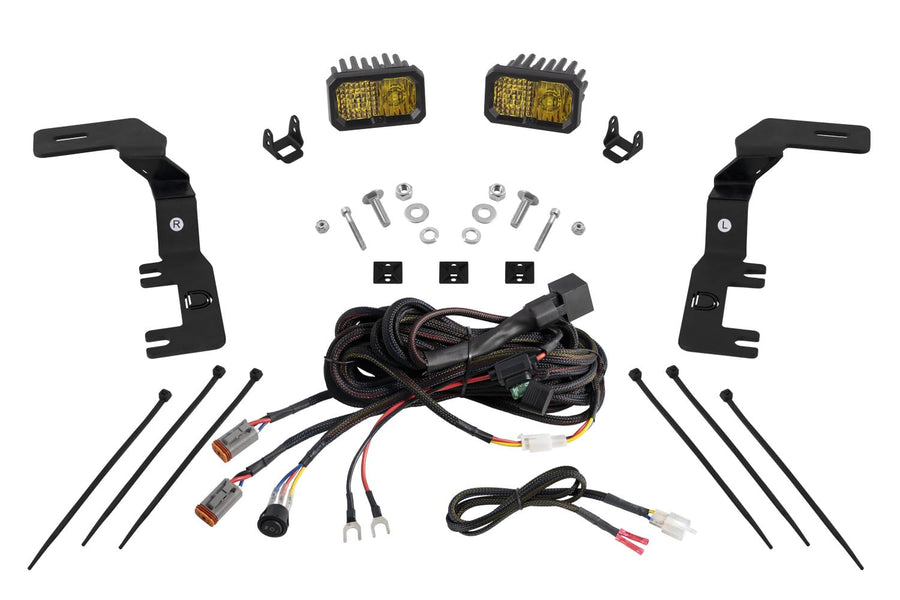 Diode Dynamics Backlit Stage Series Ditch Light Kit compatible with Chevrolet Colorado 2023-2025, C2 1.0 Sport Yellow Combo