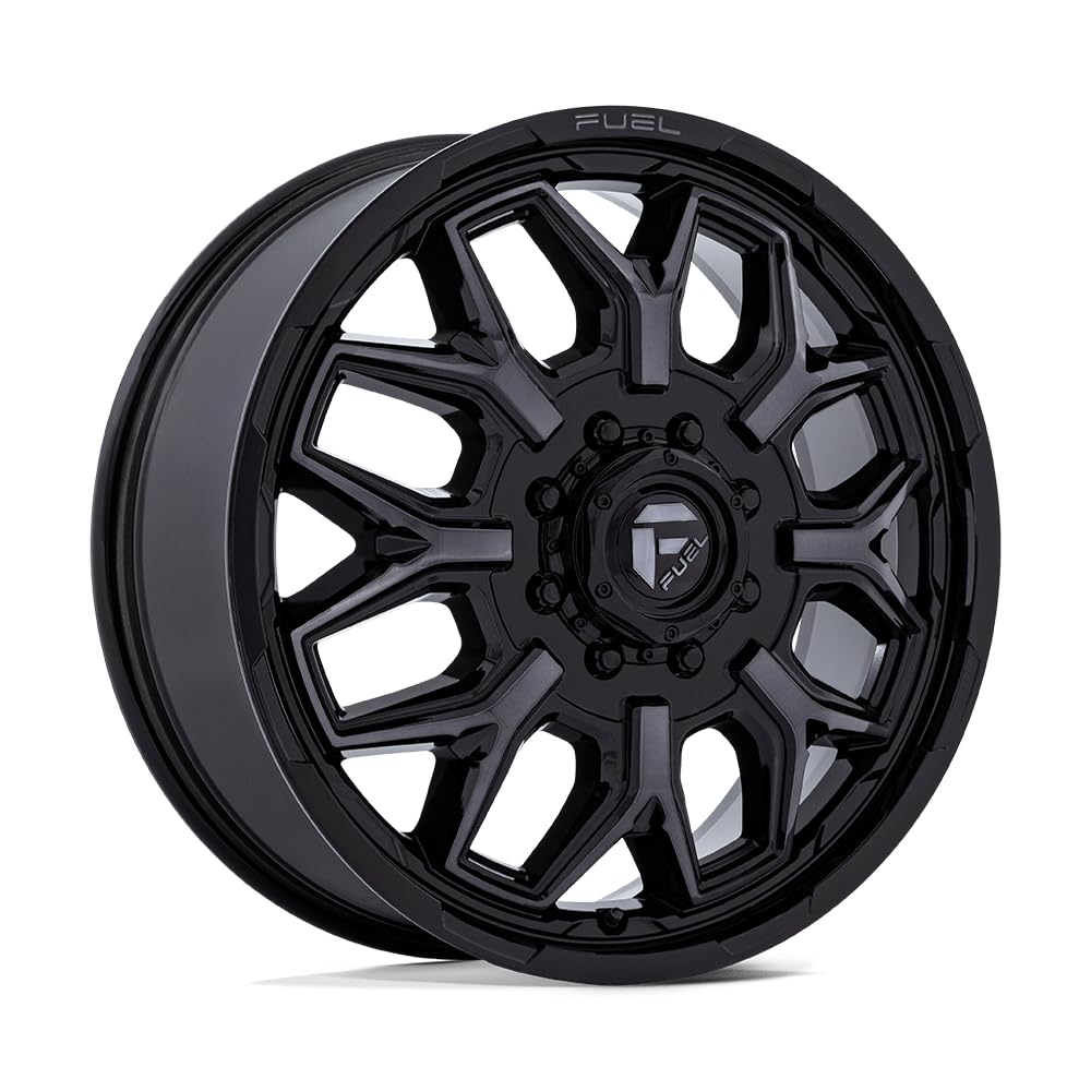 FLUX FUEL OFF-ROAD DUALLY 20X8.25 8X200 8.72 104mm GLOSS BLACK BRUSH-FC GRAY TINT - D875208292