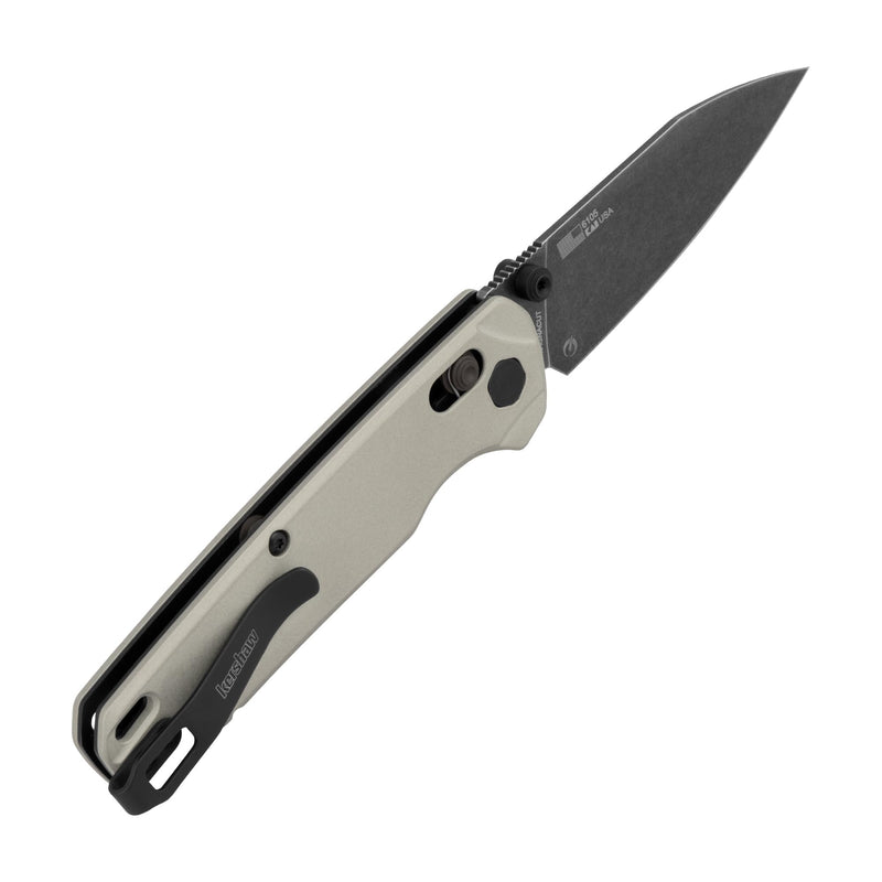 Kershaw Pocket Knife Bel Air, Bright Nickel, 3.1 Inch Stainless Steel Reverse Tanto Blade, EDC with Assisted Opening, Reversible Carry, USA Made, Everyday Carry Pocket Knife for Men and Women