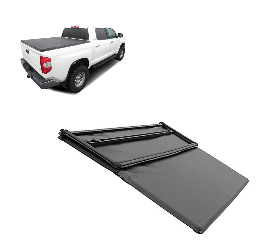 Premier Black Horse Soft Trifold Truck Bed Tonneau Cover Compatible with 2022-2024 Toyota Tundra 5.6ft Bed-PRS-TO22