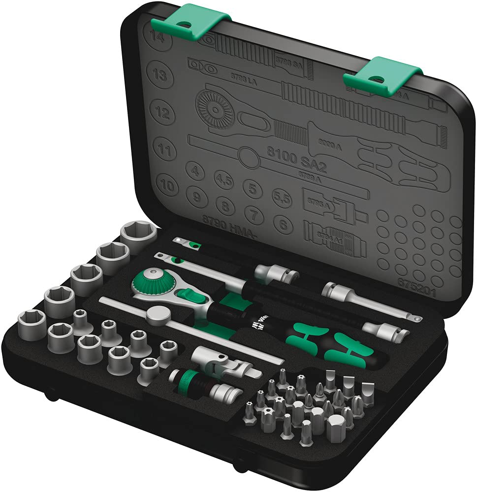 Wera Zyklop 8100 SA 2 1/4" Metric Ratchet Set, 42-Pieces