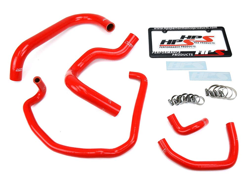 Red HPS Silicone Radiator + Heater Hose Kit Coolant OEM Replacement 57-1746-RED
