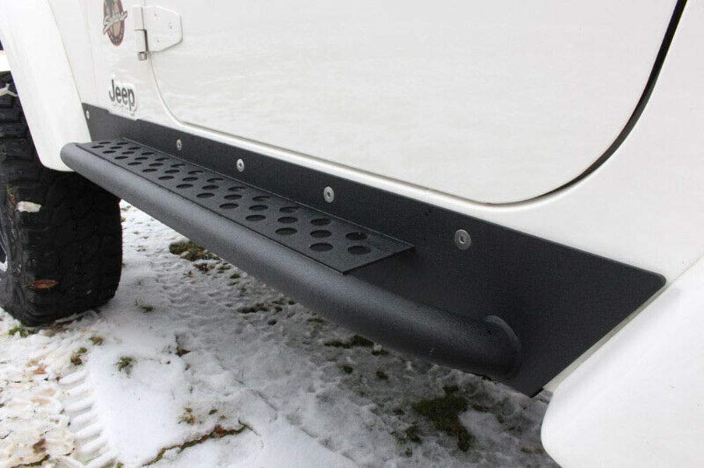 Jeep TJ Rock Slider W/Tube Step Fishbone Offroad - FB23028 97-06 Wrangler TJ Steel Black Textured Powdercoat