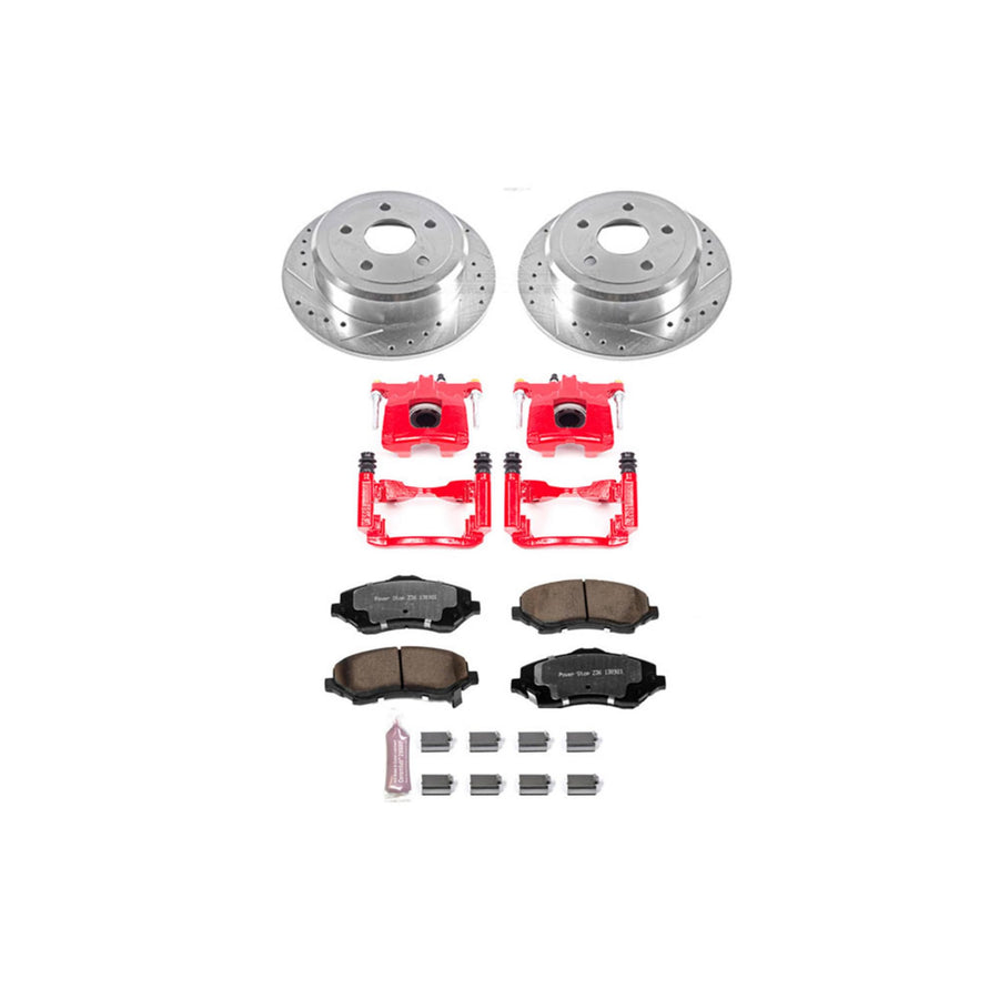 Power Stop Rear KC3090-36 Z36 Truck and Tow Brake Pads with Drilled and Slotted Brake Rotors Brake Kit For 2007 2008 2009 2010 2011 2012 2013 2014 2015 2016 2017 Jeep Wrangler