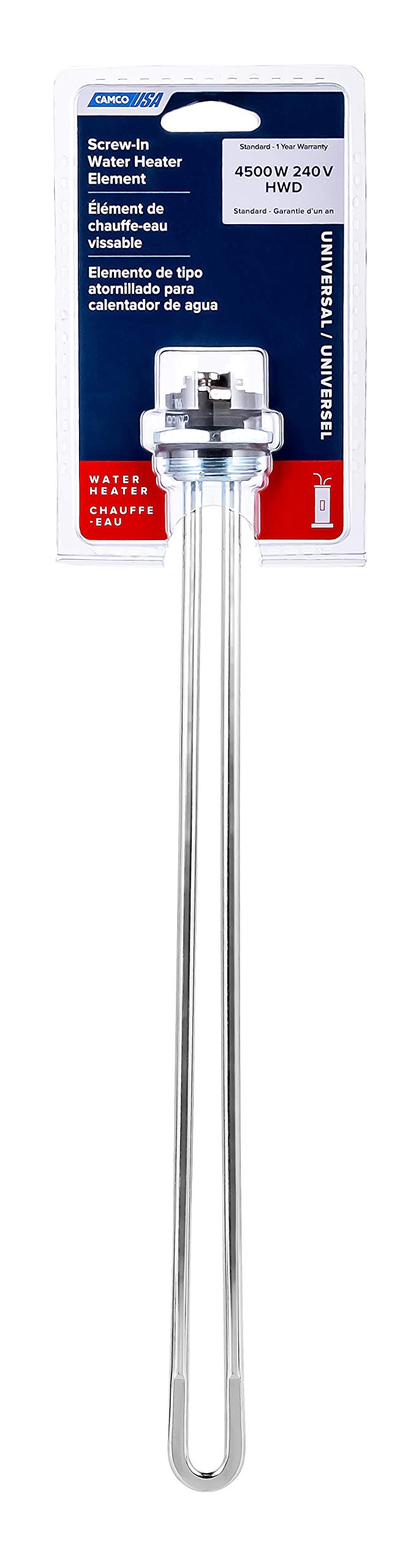 Camco 4500W 240V Screw-In Water Heater Element 02342/02343 - High Watt Density
